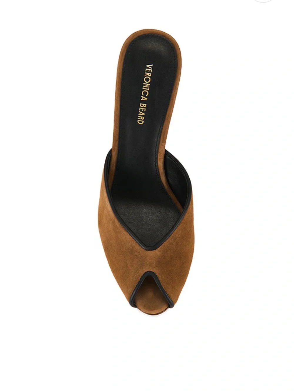 VERONICA BEARD Mirabel Peep Toe Wedge Sandal In Chestnut &Black Sz 9 gently used